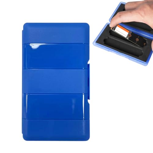 Speicherkarten Etui SSD Schutzbox, M.2 SSD Schutzbox, Wasserdicht Speicherkartenetui Tasche, SSD Karten Case Box, Schutz und Aufbewahrung, Wasserdicht, für M.2 SSD, Blau, Bonbonblau von TQPUWT