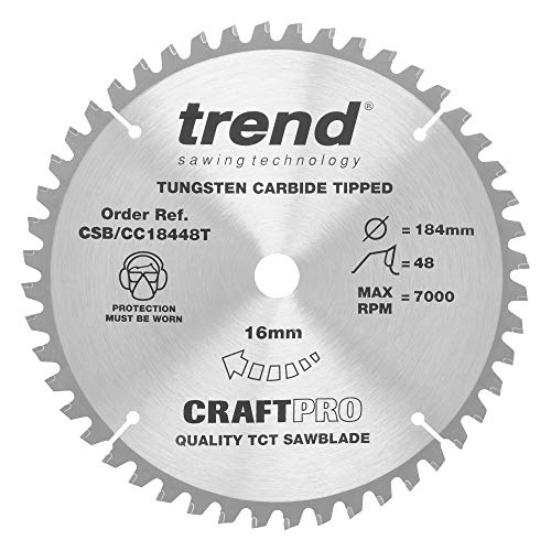 Trend CSB/cc18424t 184 mm x 24 Zähne CrossCut Craftpro Sägeblatt – Silber von TREND