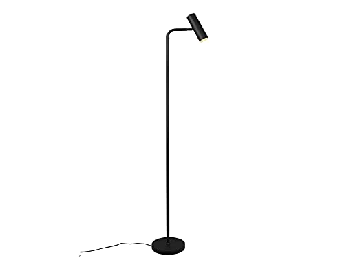 Edle LED Stehlampe Metall in Schwarz matt mit schwenkbarem Spot, Höhe 151 cm von TRIO Beleuchtung