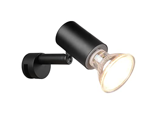 LED Badezimmerlampe in Schwarz matt - Spiegelklemmleuchte mit schwenkbarem Spot von TRIO Beleuchtung