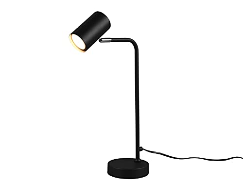 TRIO Beleuchtung LED Schreibtischlampe Metall in Schwarz matt mit schwenkbarem Spot, Höhe 45 cm von TRIO Beleuchtung