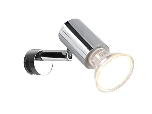 TRIO Beleuchtung LED Badezimmerlampe in Silber Chrom - Spiegelklemmleuchte mit schwenkbarem Spot von TRIO Beleuchtung