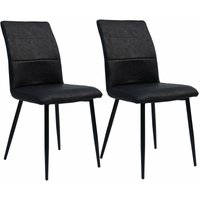 Moderne Esszimmerstühle in Lederoptik - bequeme Stühle mit abgesteppter Vorderseite und bezogener Rückseite - gepolsterte Küchenstühle mit gebogener von TRISENS