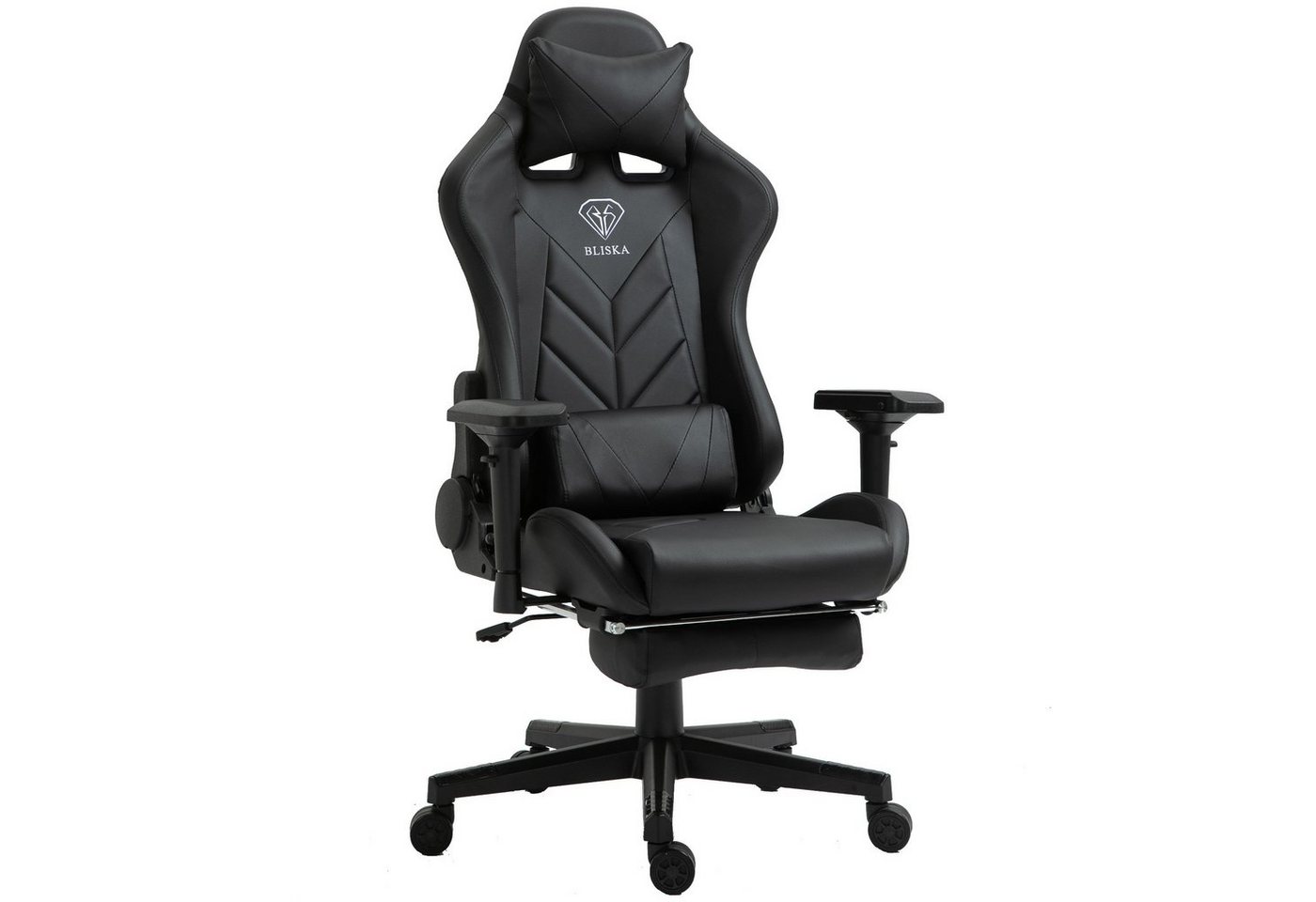 TRISENS Chefsessel Leo (1 Stück), Gaming Stuhl mit Fußstütze und 4D-Armlehnen gaming chair in Lederoptik von TRISENS
