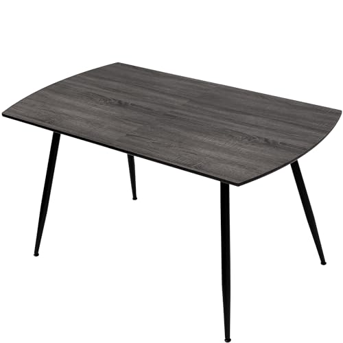 TRISENS Esstisch Sabina ausziehbar 140-180 x 80 cm 6-10 Personen Küchentisch mit Metallgestell für Küche, Esszimmer Holz Optik, Farbe:Dunkelgrau von TRISENS