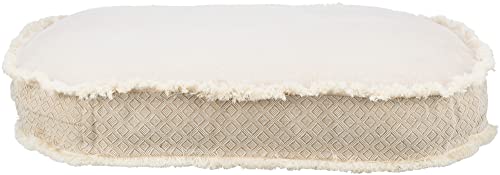 TRIXIE kuscheliges Bett für Hunde und Katzen im angesagten Boho-Design Kissen Boho, OVAL, 80 × 65 cm, BEIGE - mit abnehmbarem, waschmaschinengeeignetem Bezug - 38217 von TRIXIE