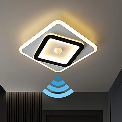 TRUYOK LED Deckenlampe mit Bewegungsmelder Innen 30W Deckenleuchte Fluren Sensorleuchte Halle Balkon Eingang Treppenhaus Ultra Dünn Sensor Lampe Warmweiß Licht Lichtsensor Deckenbeleuchtung Ø22cm von TRUYOK