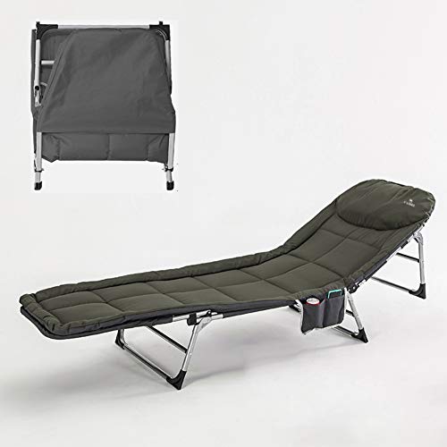 TTANPSON Klappbares Campingbett, extra starker tragbarer Chaiselongue, Bequeme Kissen und Kissen, leichtes Schlafbett für den Innen- und Außenbereich von TTANPSON