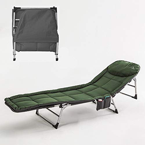 TTANPSON Klappbares Campingbett, extra starker tragbarer Chaiselongue, Bequeme Kissen und Kissen, leichtes Schlafbett für den Innen- und Außenbereich von TTANPSON