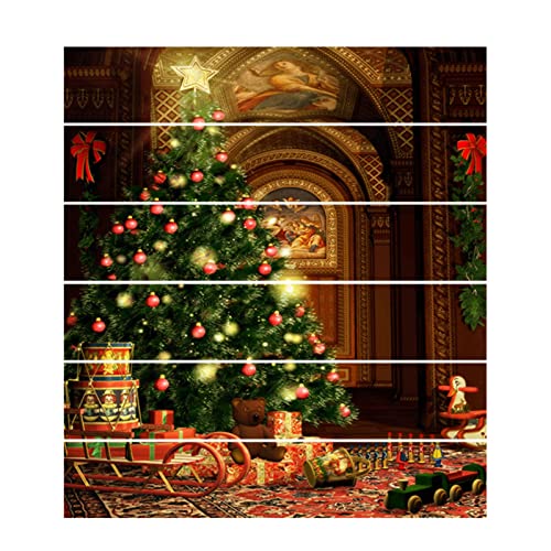 Kreative Weihnachtstreppenaufkleber Imitation Weihnachtsbaum Korridor Stufen Dekoration Wandaufkleber Felgenaufkleber (Gold, One Size) von TUDUZ