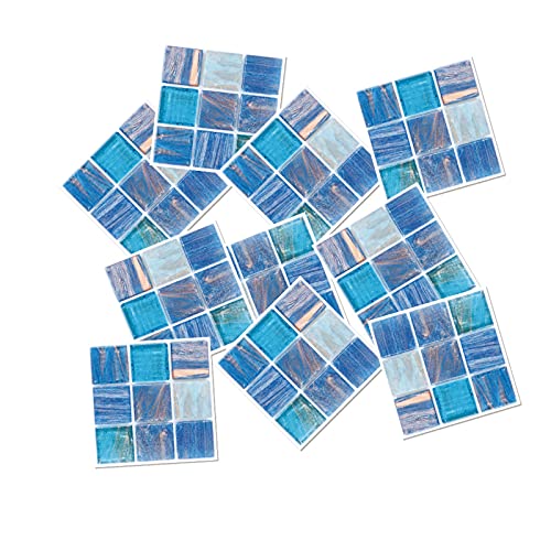 Wand-3D-Aufkleber, Fliesen, Fliesen, Kristall, 15 Stück, Aufkleber, 1 Set, wasserdicht, selbstklebend, DIY-Wandaufkleber Federn Basteln Kurz (blue, One Size) von TUDUZ