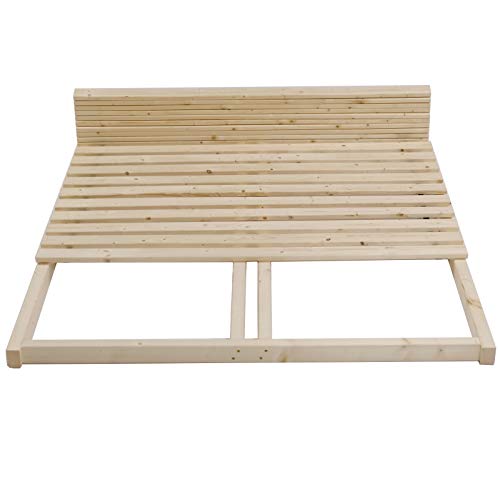 TUGA - Holztech Lattenrost 300Kg reines Naturprodukt unbehandelt bestehend aus Rollrost und passendem Rahmen als Palettenbett nutzbar (160 x 220 cm) von TUGA - Holztech