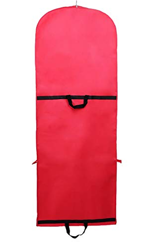 TUKA-i-AKUT Faltbar 150cm Atmungsaktiver Kleidersack mit Reißverschluss, Schutzhülle für Kleider/Anzüge/Mäntel, Transport & Säurefreie Langezeitlagerung, 2 Zubehörteile Taschen, Rot TKB1007 von TUKA-i-AKUT