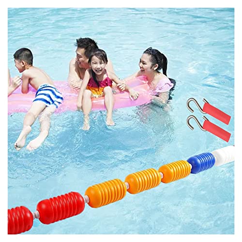 TUOYIBO Gewerbliche Pool-Sicherheitsschwimmleinen-Trennseil-Sets, schwimmende Sicherheitsleine für Wasserparks, 1–20 m lang, Trennwände für Schwimmwettbewerbe, mit 2 Haken (Farbe: Durchmesse von TUOYIBO