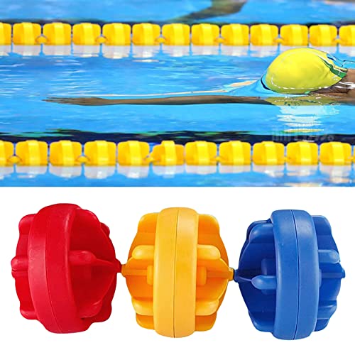 TUOYIBO PE-Poolseil mit Schwimmern, schwimmendes Sicherheits-Trennseil für Innen-Außenschwimmbäder, Trennen von Bojenlinien für gefährliche Bereiche – Rot, Gelb, Blau (Farbe: Stahldrahtseil, Größe: von TUOYIBO