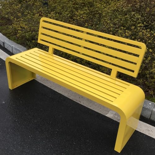 TUPAFJU Sitzbank mit rückenlehne, sitzbank mit lehne,parkbank metallbank,gartenbank,gartenbank Metall, (Color : Yellow, Size : 120cm) von TUPAFJU