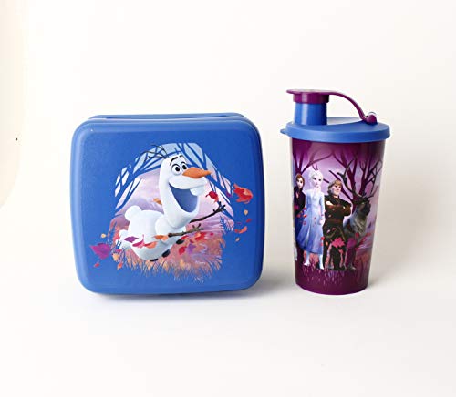 TUPPERWARE Anna UND ELSA Sandwichbox Motiv Olaf + Trinkbecher 330ml + Kugelschreiber von Tupperware