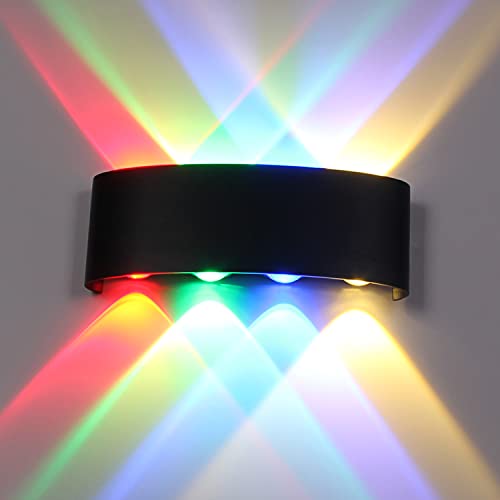 TWSXTE Ip65 Wandleuchte Außen LED10W up down Wandleuchte RGB Wandbeleuchtung Wohnzimmer, Aluminium Terrassenleuchten, Moderne und Einfache Farbenfrohe Leuchten von TWSXTE