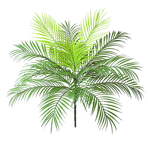 TXErfolg Künstliche Pflanze 1STK(15 Blätter) Kunststoff Palm Plant Indoor Künstliche Tropische Palmblattbusch(63cm Lang) für tropisches Grün Akzent Hochzeit Party Home deko(Ohne Pflanztopf) von TXErfolg