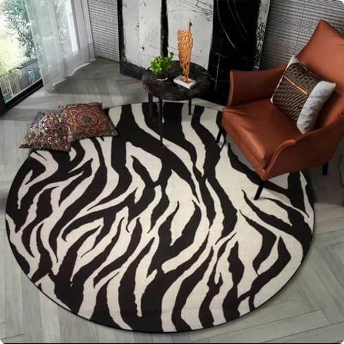 Bereich Teppich 3D Bunte Zebra Streifen Druck Muster Runder Teppich Teppich für Wohnzimmer Schlafzimmer Bodenmatte,Durchmesser 180cm von TYNWASTH