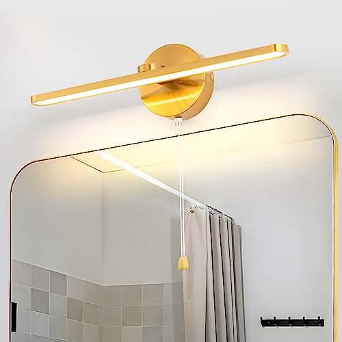 TYhogar LED Spiegelleuchte Badezimmer 40cm, 12W LED Moderne Bilderleuchte Mit Schalter, Spiegelleuchte Bad Wasserdichte Messing Wandleuchter leselampen Beleuchtung Fixture von TYhogar