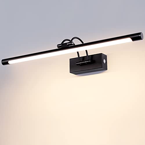 TYhogar LED Spiegelleuchte Badezimmer 60cm 15W, 3 Farbtemperaturen Dimmbar + Stufenlos Dimmbar LED-Bilderleuchte mit Schwenkbarem Lampenkopf, Wandleuchte Arc Arm Spiegel Beleuchtung Lampe von TYhogar