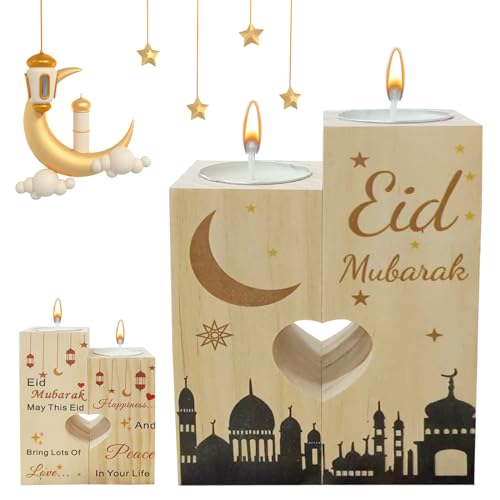 TZQFROCE Eid Mubarak Ramadan Kerzenhalter Eid Mubarak Geschenke Kerzenständer Eid Mubarak Kerzenständer Eid Mubarak Kerzen Deko Ramadan Geschenke Kerzenhalter für Geschenke Überraschungen Gefühle von TZQFROCE