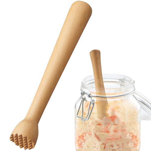 Fermentier-Stampfer – robuster Handstampfer, ideal für Kimchi, Sauerkraut und zum Fermentieren von Gärgut, mühelose Anwendung – Buchenholz von Taasmoog