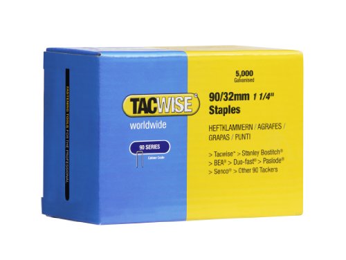 Tacwise 1144 Typ 90/32 mm Verzinkte Schmalrückenklammern, 5000 Stück von TACWISE