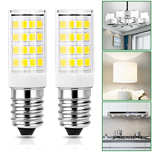 Tailcas E14 LED Lampe 4W, E14 Kühlschranklampe Ersatz für 40W Glühlampe, Kaltweiß 6000K, Kühlschrankbirne für Dunstabzugshaube Nähmaschine Wohnzimmer, AC 220-240V, 400LM, Nicht Dimmbar, 2er Pack von Tailcas