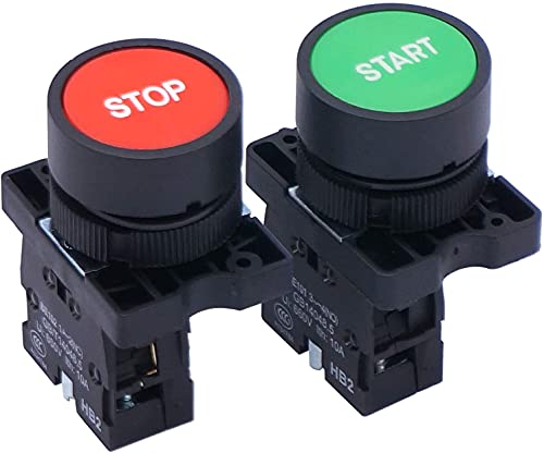 Taiss Momentaner Push Button Switch Start/Stop Rot grünes Sign NO NC AC 660V 10A druckknopfschalter HB2-Start/Stop von Taiss