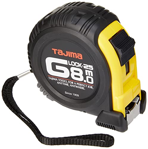 Tajima G5P80MY 26705 Profi-Bandmaß, 8 m/25 mm gelb, 1 Stück, TAJ-26705, 0.3 W, 0.6 V G-lock von Tajima