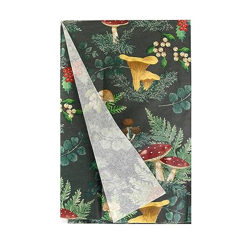 Talking Tables Seidenpapierbögen mit Waldpilz-Motiv für Weihnachtsgeschenke, Lebensmittelkörbe, festliche Weihnachtsgeschenkverpackung für Erwachsene oder Kinder, plastikfrei und recycelbar zu Hause, von Talking Tables