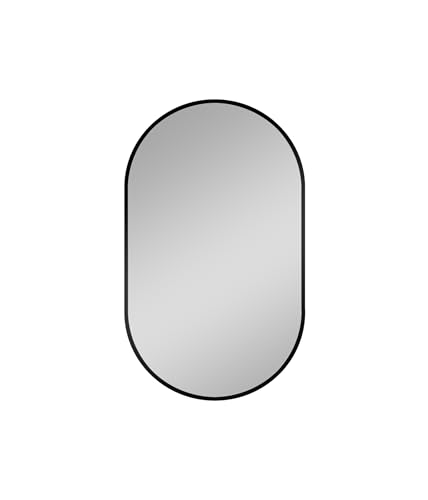 Talos Design Spiegel oval schwarz 45 x 75 cm - feuchtraumgeeignet für Ihr Badezimmer - Wandspiegel für Ihre Garderobe - mit hochwertigem Aluminiumrahmen von Talos