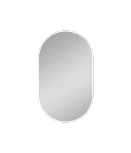 Talos Design Spiegel oval weiß 45 x 75 cm - feuchtraumgeeignet für Ihr Badezimmer - Wandspiegel für Ihre Garderobe - mit hochwertigem Aluminiumrahmen von Talos