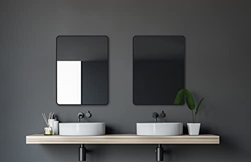 Talos Spiegel schwarz Black Living - Badspiegel schwarz in 80 x 60 cm und einem hochwertigen Aluminiumrahmen von Talos