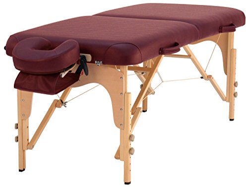 Taoline Massageliege Balance II« (76 cm), mobil, tragbar, Burgund-rot, verstellbare Kopfstütze, Armschlaufe & Tragetasche inklusive von WellTouch