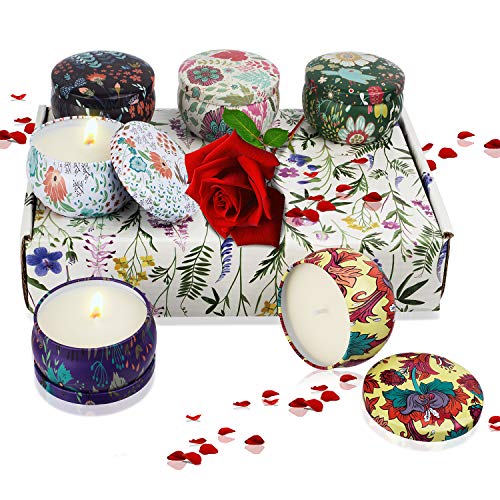 Duftkerzen Geschenke für Frauen - 6 Stück Home Duft Natürliches Aromatherapie Kerzen Set für, 2.5 OZ Tragbare Reisekerzen für Stressabbau, Entspannung des Körpers, Weihnachten, Geburtstag, Bad, Yoga von Tappovaly