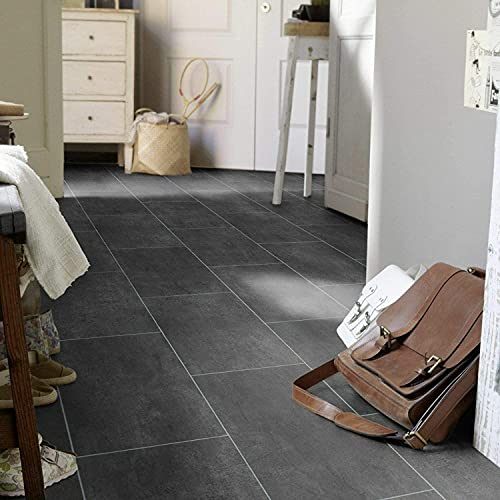 Bodenmaster PVC Bodenbelag Fliese Anthrazit Iconik 150 Melbourne Noir (Breite: 200 cm x Länge: 250 cm) von Tarkett