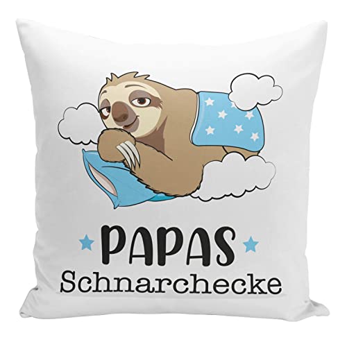 Tassenbrennerei Original Faultier Kissen Papas Schnarchecke - inklusive Füllung - Qualität aus Deutschland & Waschbar - Geschenk Vater lustig (Papa) von Tassenbrennerei