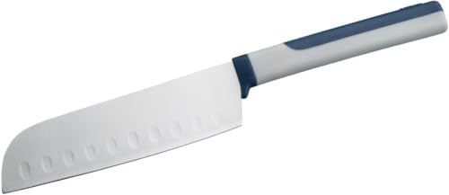 Tasty Santokumesser Live Knife– 13cm Klinge – Für präzises Schneiden in Küche: Hacken, Würfeln, Filieren – Grau/Blau/Silber von Tasty