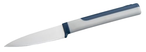 Tasty Schälmesser Knife Life – 9cm Klinge für Obst und Gemüse – Scharfer Edelstahl mit Soft-Touch Griff – Grau/Blau/Silber – Ideal für Küchenliebhaber! von Tasty