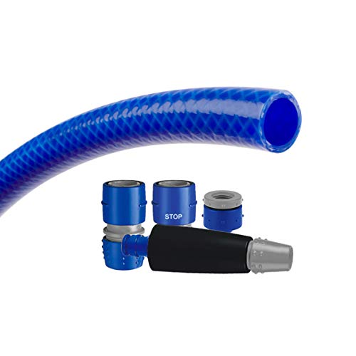 TATAY Kit Gartenschlauch Flexibel Blue Line, 20 m, 5/8 Zoll, 28 bars, PVC, Anti-UVA-Schutz, BPA frei, Farbe Blau von TATAY