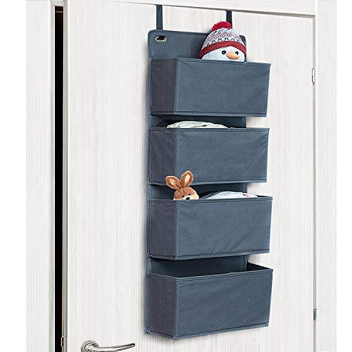 Tatkraft Cozy Hängeaufbewahrung Bad, Schrankorganizer, 4 Taschen Für Wickelbedarf, Textil, Grau von Tatkraft