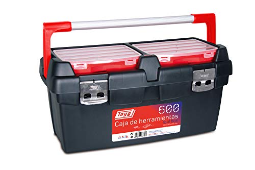 Tayg 167003 Werkzeugkasten aus Kunststoff-Aluminium Nr.600 Werkzeugkoffer 600/600 x 305 x 295 mm/schwarz-rot von Tayg