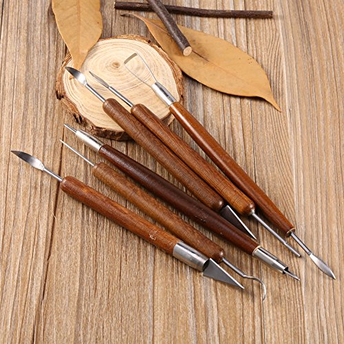 Pottery Tools,Ton Werkzeug Set,Modelliermasse,Schnitzwerkzeug,Handwerk,Tonwerkzeuge,Bildhauerwerkzeuge,Super Sculpey,Polymer-Ton-Werkzeuge,Bildhauer-Schnitzwerkzeug-Set 6-Teiliges von Tbest