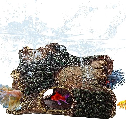 Tebinzi Aquarium-Baumdekoration aus Kunstharz, künstliches Treibholz, Höhle, Hausdekoration für Eidechsen, Schildkröten, Krabben von Tebinzi