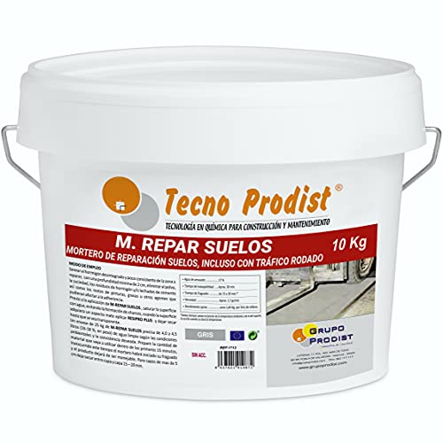 M-REPAR BÖDEN von Tecno Prodist - (10 Kg) Reparaturmörtel für Beton oder Zementböden, auch befahrbar (in 2 Stunden mit Fahrzeugen befahrbar) von Tecno Prodist