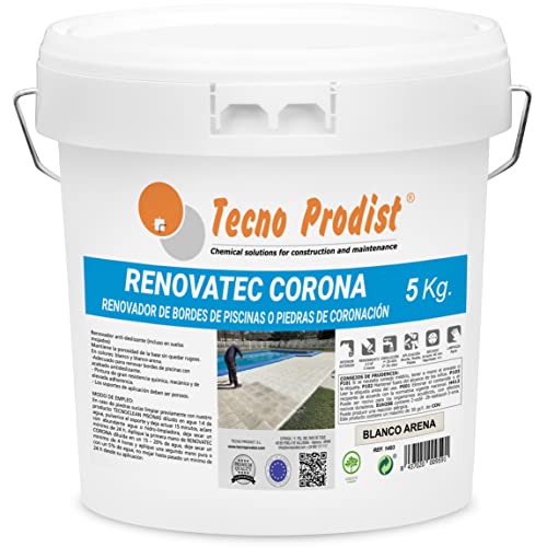 Tecno Prodist RENOVATEC CORONA (5 Kg) SAND WEISS Renovierungsfarbe für Schwimmbadränder und -abdeckungen - Rutschhemmend - Einfache Anwendung von Tecno Prodist