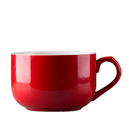 Kaffeetasse Große Kapazität 700ml Keramik Kaffeetasse Frühstück Hafermehl Milch Teetasse Instant Nudeln Schüssel Neuheit Geschenke am besten for Ihre Freunde Kaffeetasse Groß (Color : Red, Size : 75 von TeeTsy